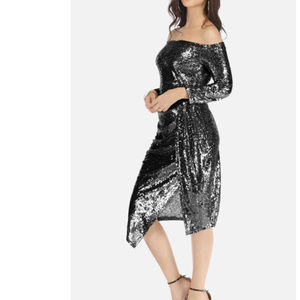 Black sequin party dress